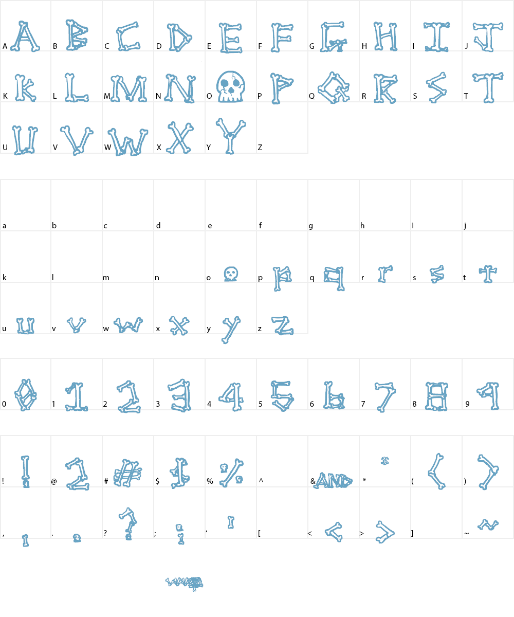A skeleton in your closet Font Character